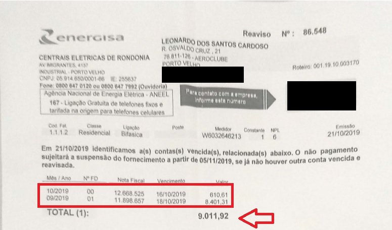 Assessoria Jurídica da ADORO suspende cobrança de R$ 9.011,92 cobrada pela ENERGISA