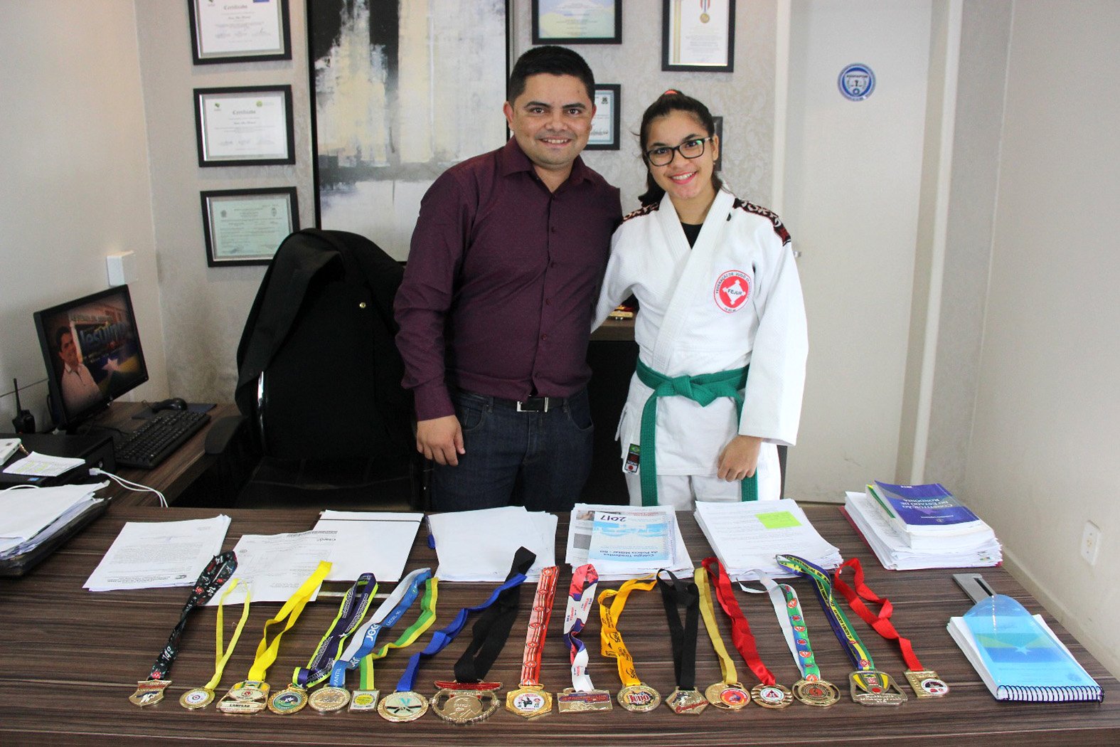 Jesuino recebe visita de atleta de judô que vai ao Campeonato Nacional por Rondônia