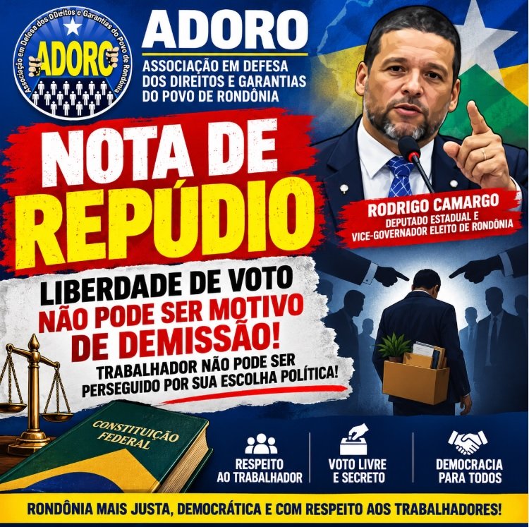 NOTA DE REPÚDIO- LIBERDADE DE VOTO NÃO PODE SER MOTIVO DE DEMISSÃO! TRABALHADOR NÃO PODE SER PERSEGUIDO POR SUA ESCOLHA POLÍTICA!